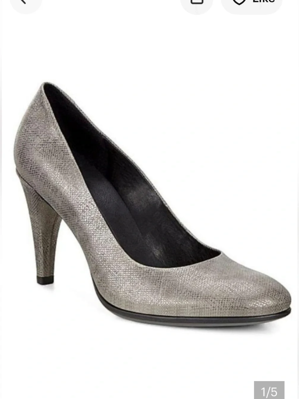 Ecco Shape 75 Sleek platinum gray heels sz EU 39